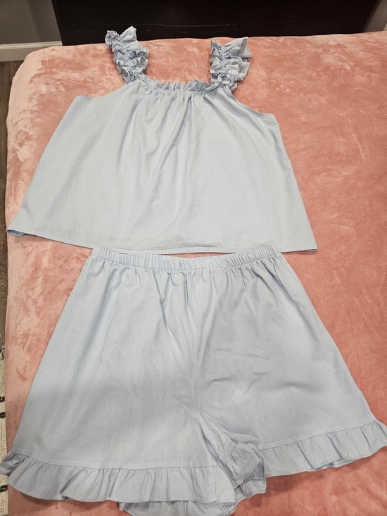 No Label Other - Light Blue Ruffle Strap Pajama Set - Women Intimates & Sleepwear